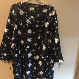 Black flowered blouse